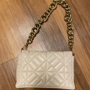 White Zara quilted bag with chain